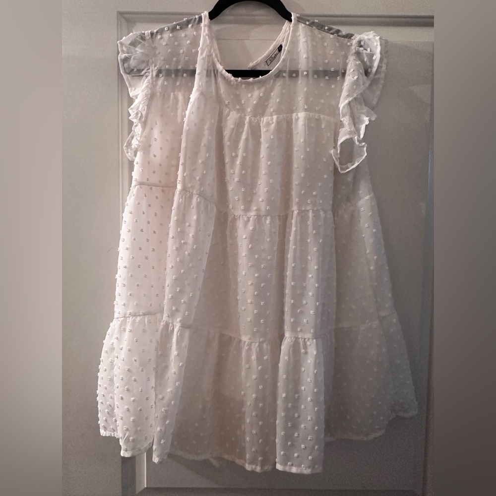 Babydoll Tops Swiss Dot Peplum Top Ruffle
Sleeve Flowy Blouse